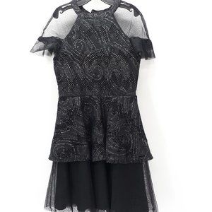 NWOT Pippa & Julie Black Lace Mesh Dress Size 10